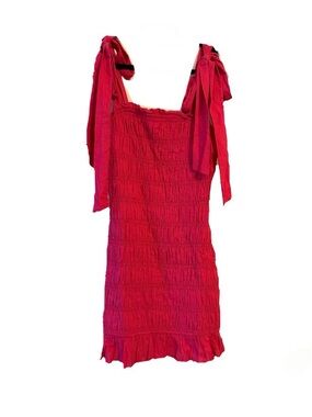 Endless Rose Hot Pink Smocked Tie-Shoulder Mini Dress